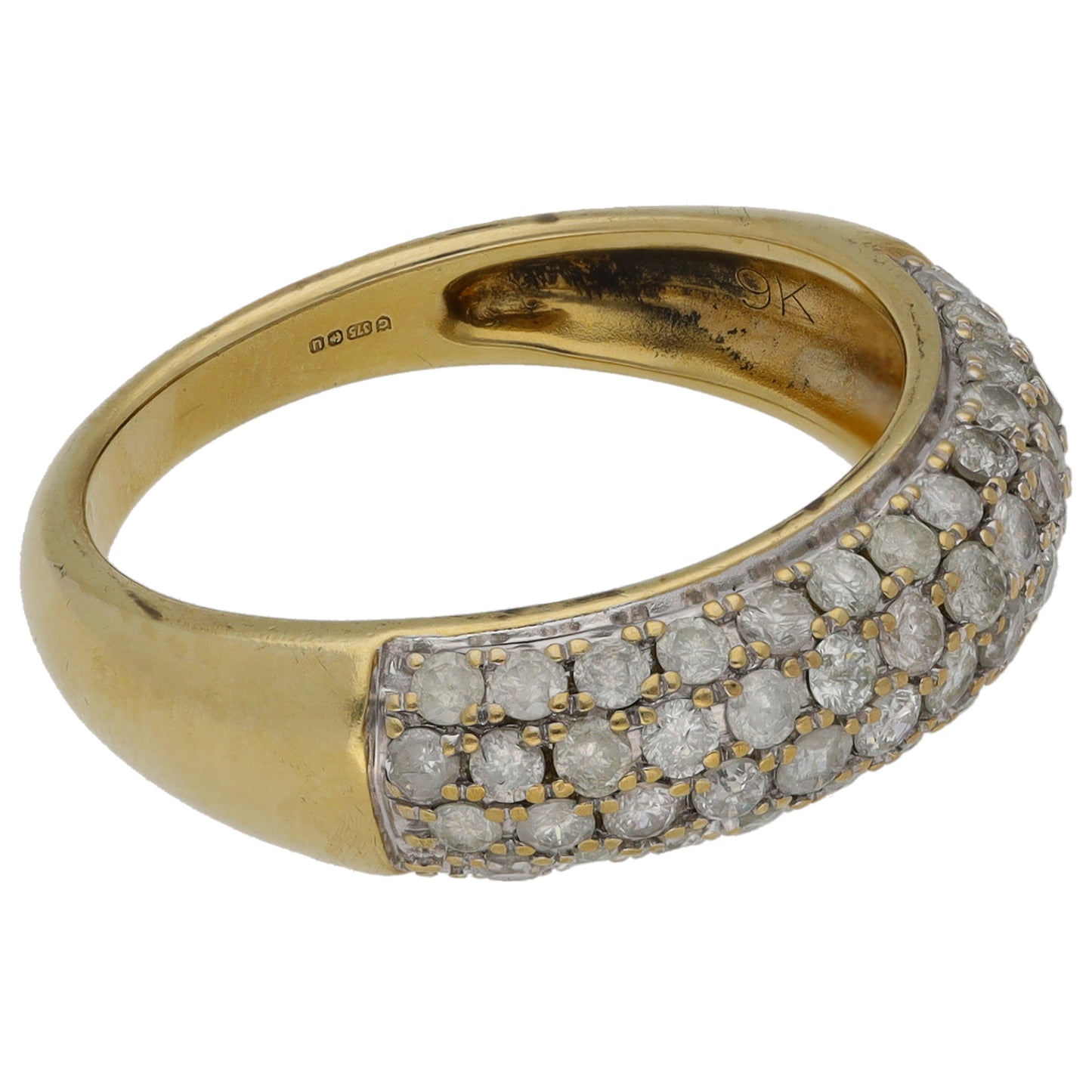 9ct Gold 1.04ct Diamond Dress/Cocktail Ring Size N