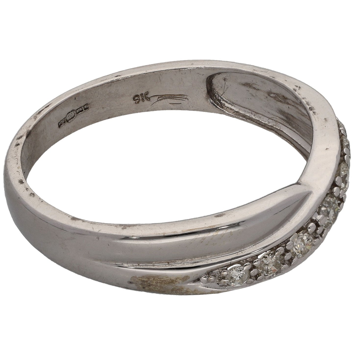 9ct White Gold 0.25ct Diamond Half Eternity Ring Size R