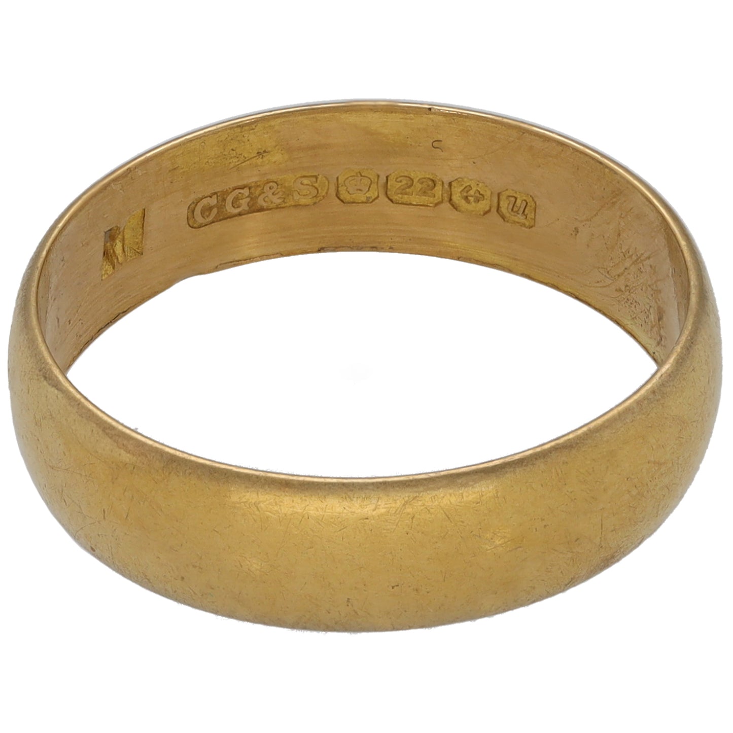 22ct Gold Plain Wedding Ring Size O