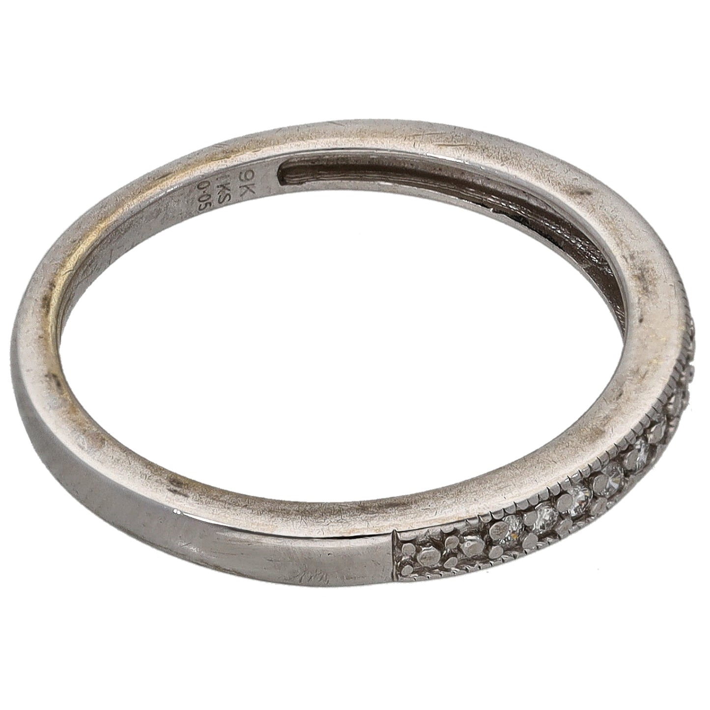 9ct Gold 0.09ct Diamond Half Eternity Ring Size M