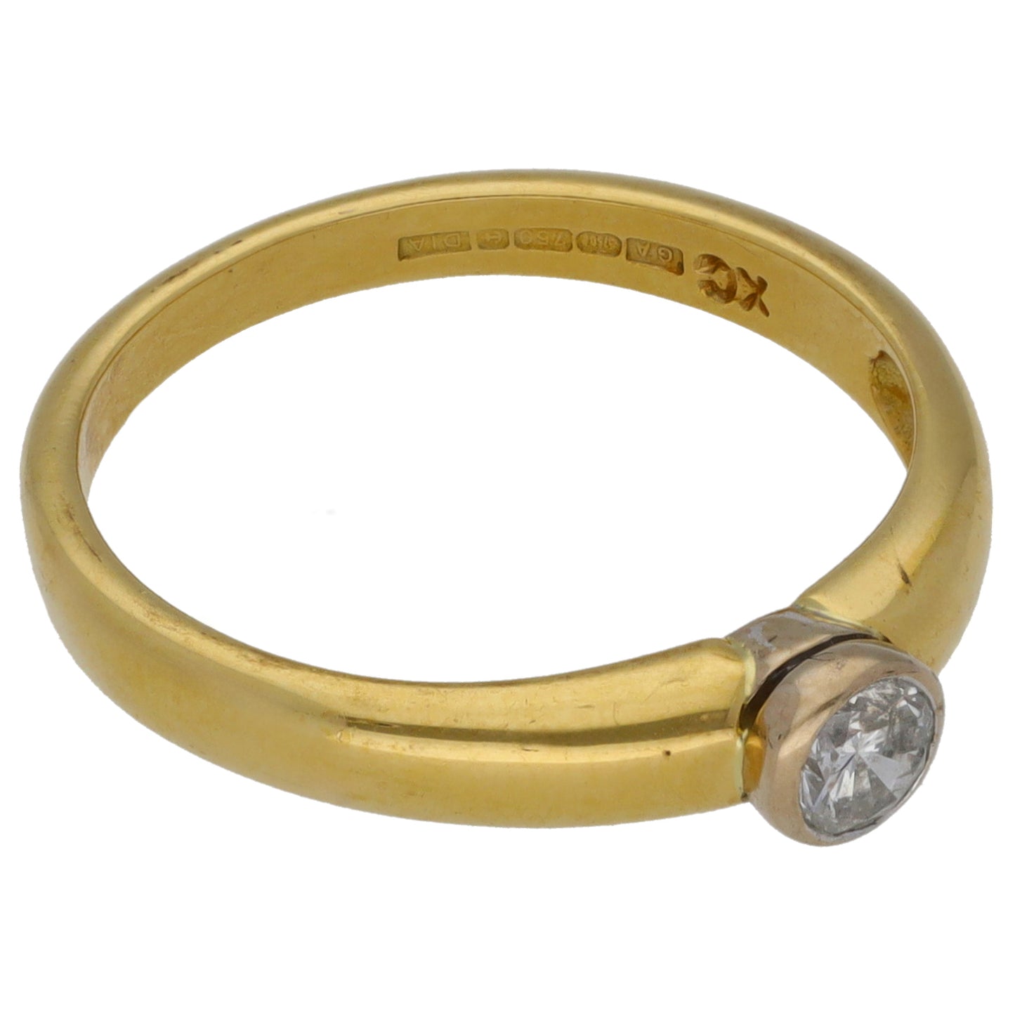 18ct Gold 0.25ct Diamond Solitaire Ring Size P