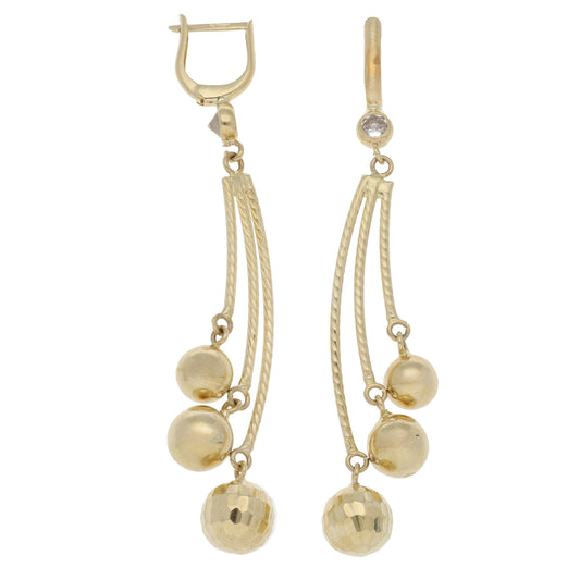 14ct Gold Cubic Zirconia Drop Earrings