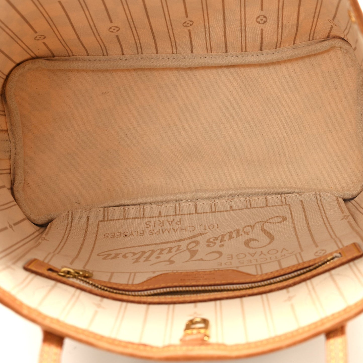 Louis Vuitton Neverfull Damier Azur Coated Canvas Bag - White