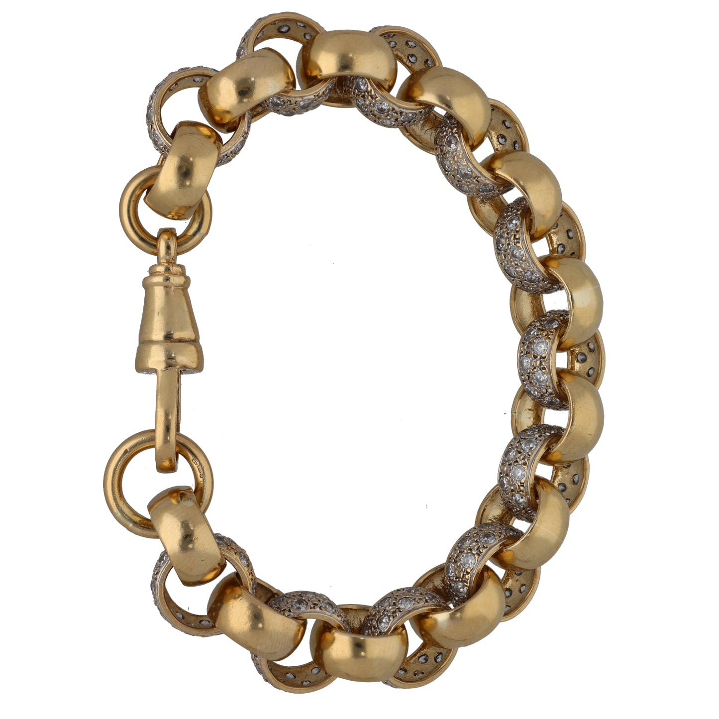 9ct Gold Cubic Zirconia Belcher Bracelet