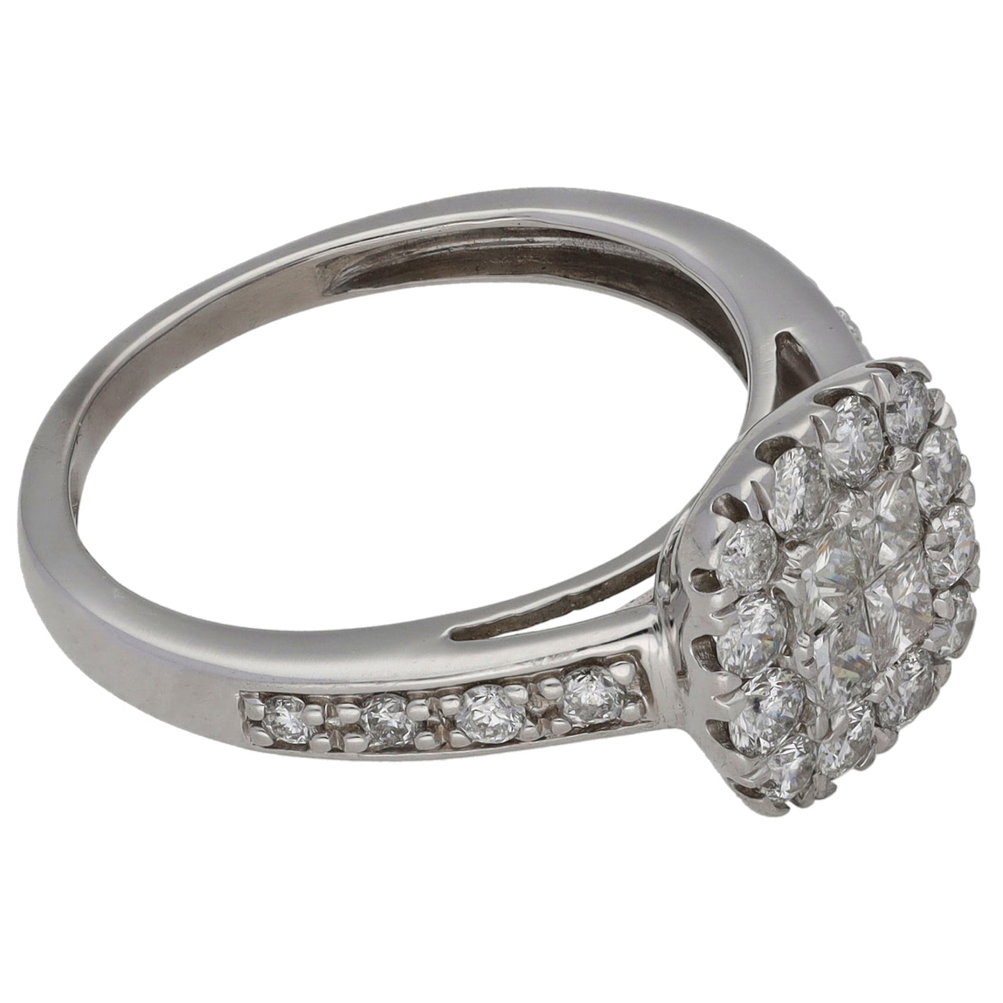 18ct White Gold 0.87ct Diamond Dress/Cocktail Ring Size K