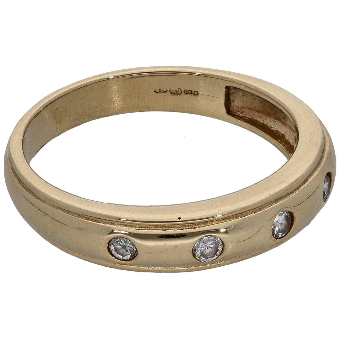 9ct Gold Cubic Zirconia Half Eternity Ring Size N