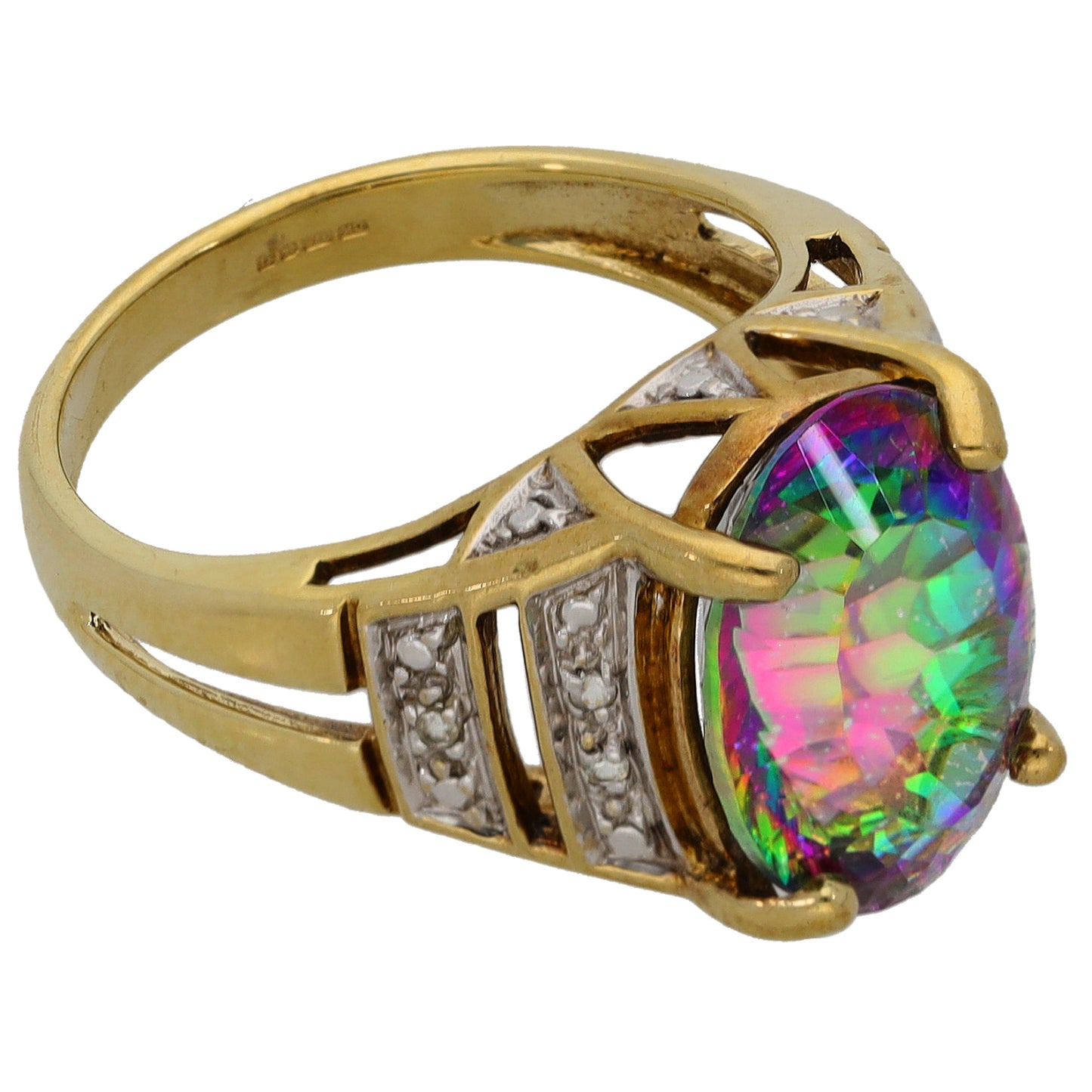 9ct Gold Imitation & Coated Topaz Dress/Cocktail Ring Size N