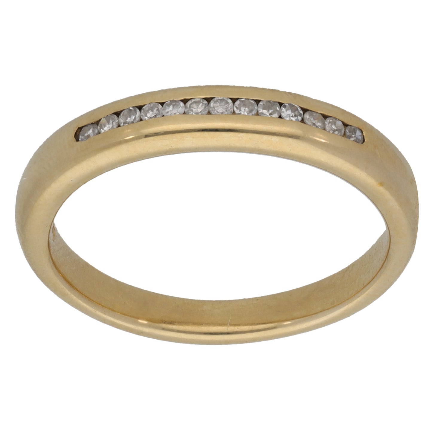 9ct Gold 0.065ct Diamond Half Eternity Ring Size O