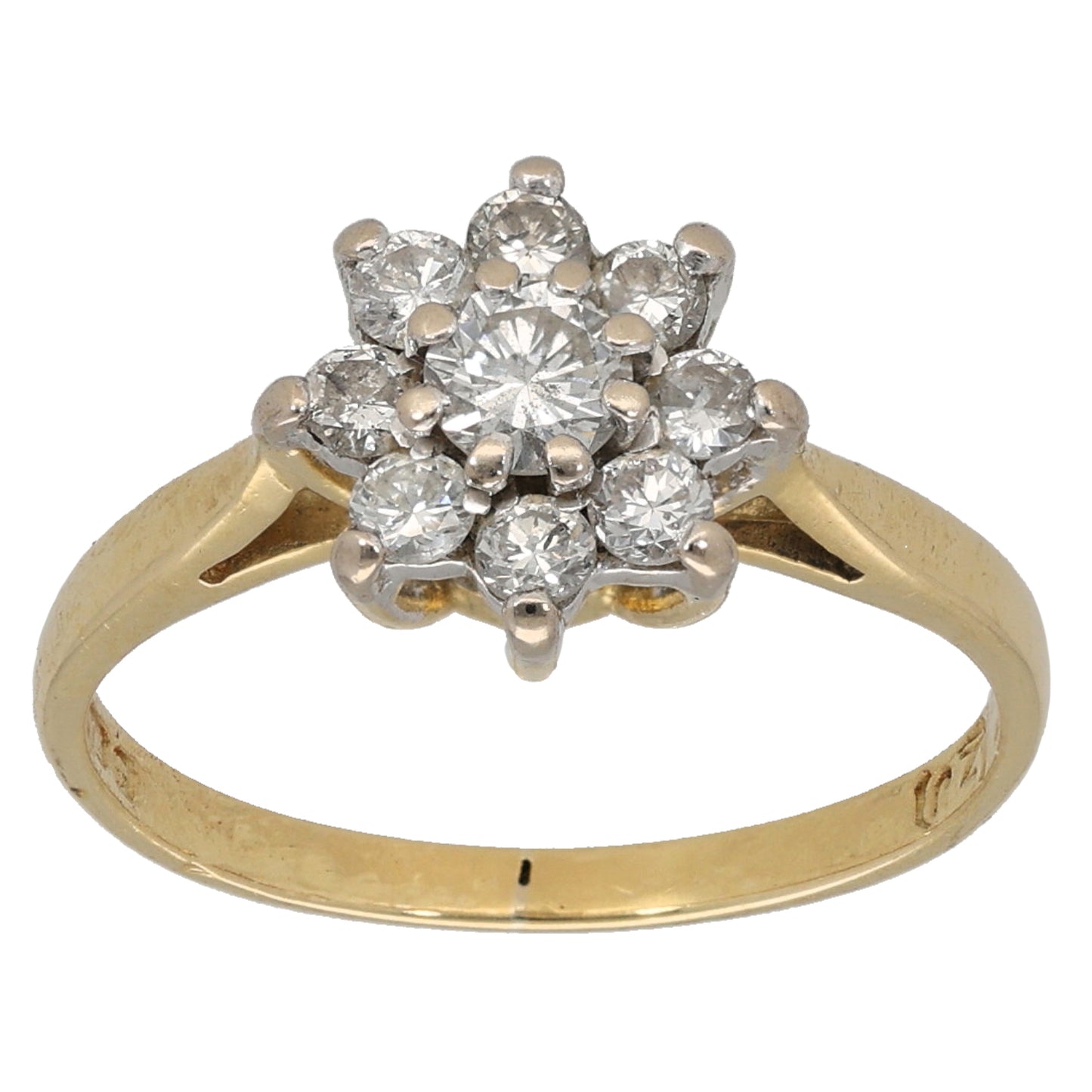 18ct Gold 0.38ct Diamond Cluster Ring Size K