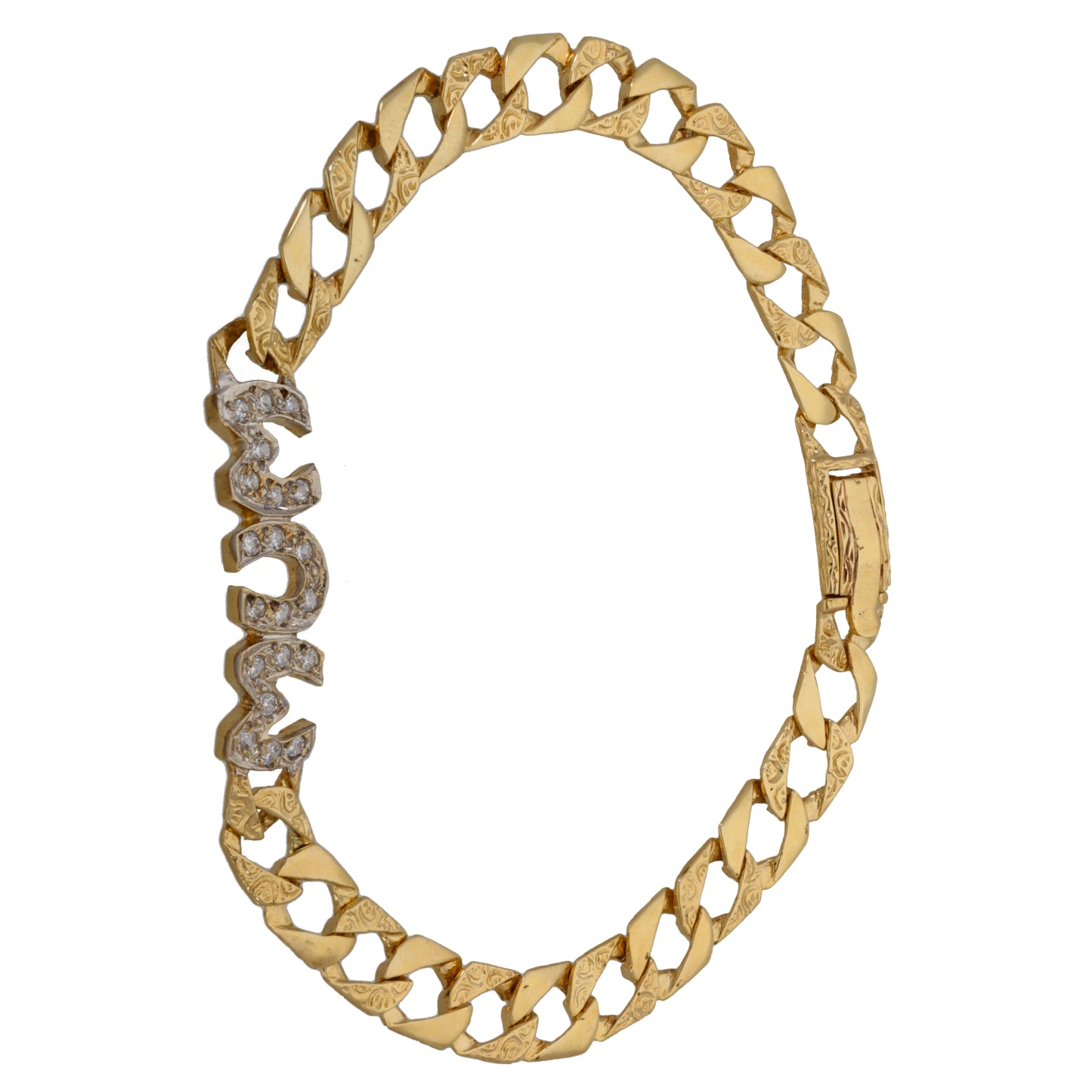 9ct Gold Cubic Zirconia Mum Bracelet