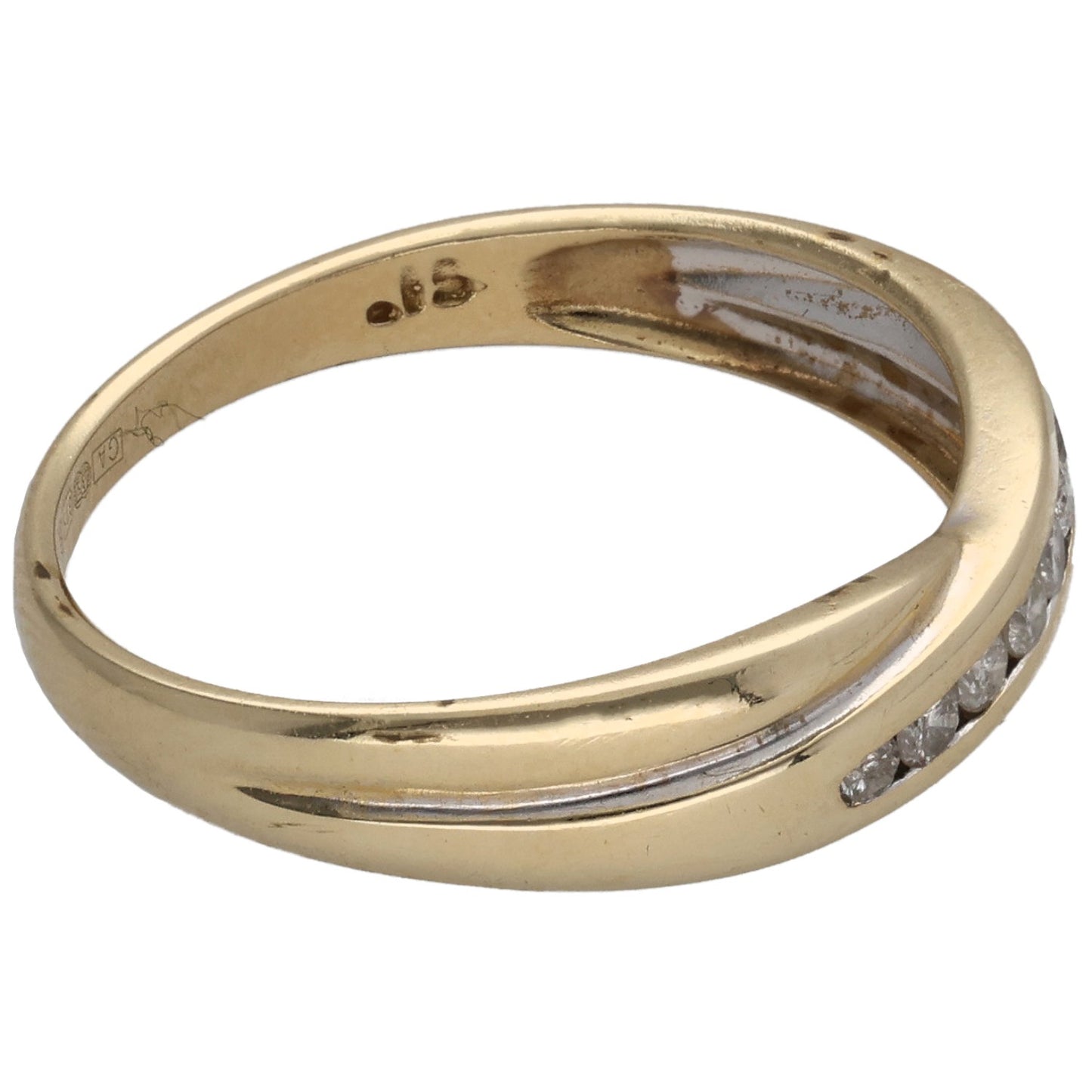 9ct Gold 0.15ct Diamond Half Eternity Ring Size P
