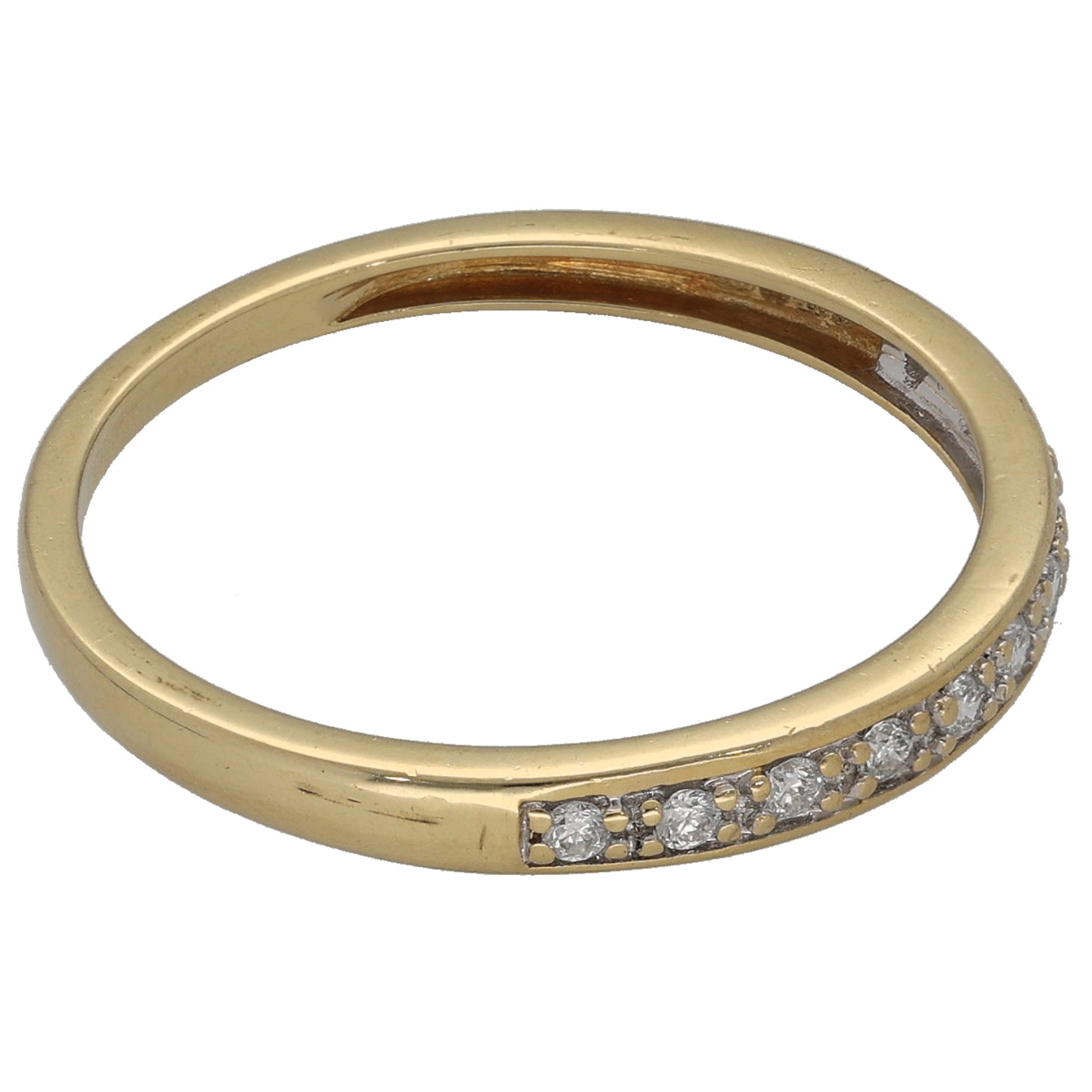 18ct Gold 0.13ct Diamond Half Eternity Ring Size Q