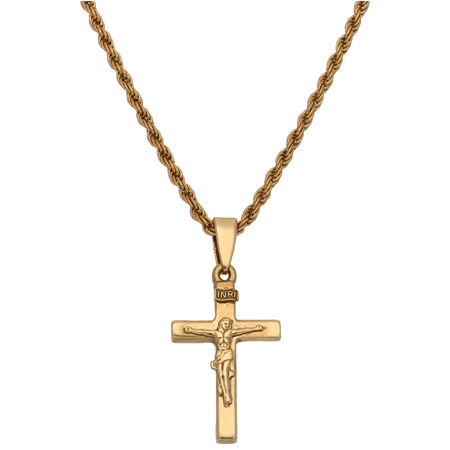 9ct Gold Crucifix Pendant With Chain