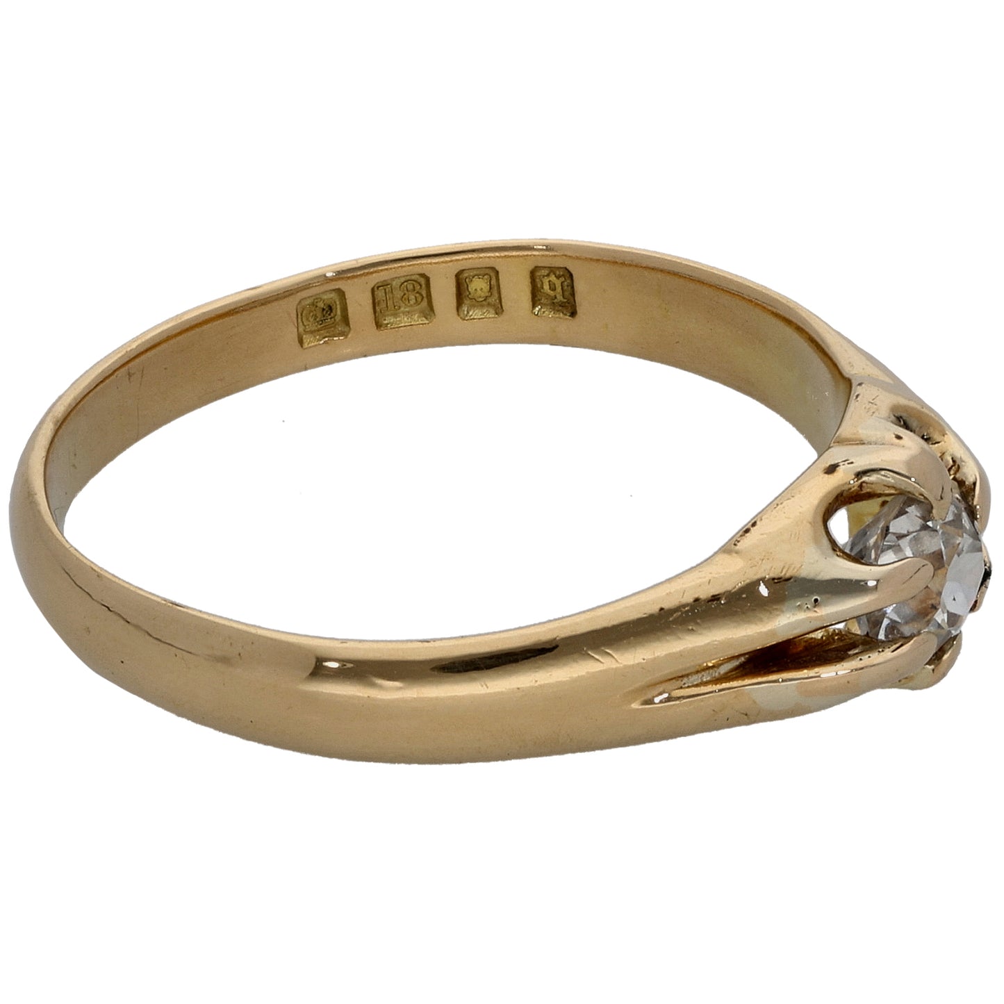 9ct Gold 0.45ct Diamond Solitaire Ring Size S