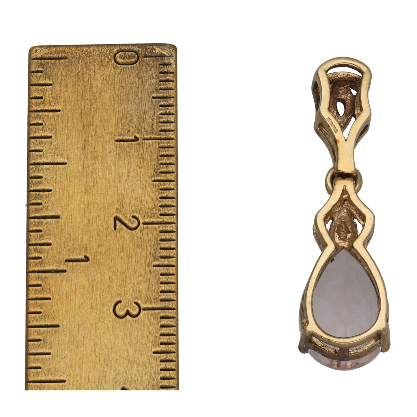 9ct Gold Morganite Single Stone Pendant