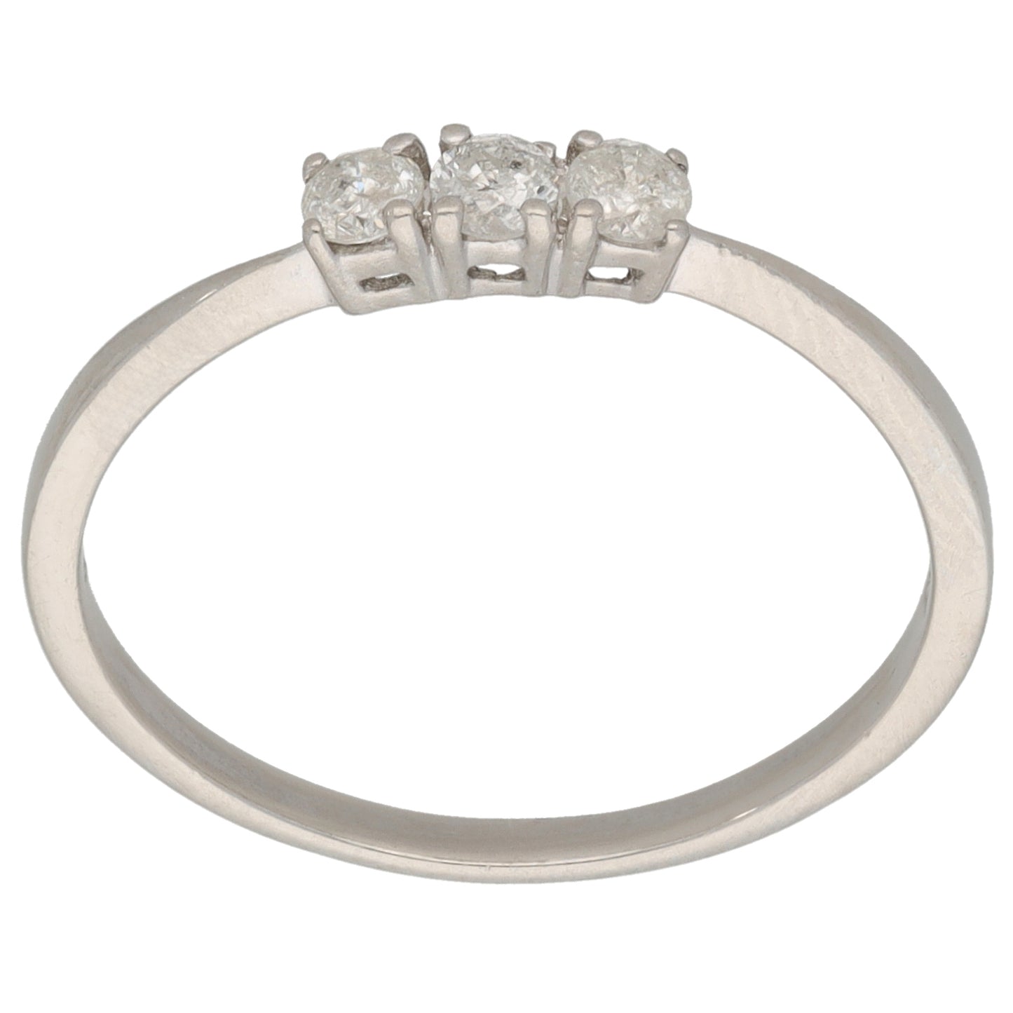 Platinum 0.21ct Round Diamond Trilogy Ring Size Q