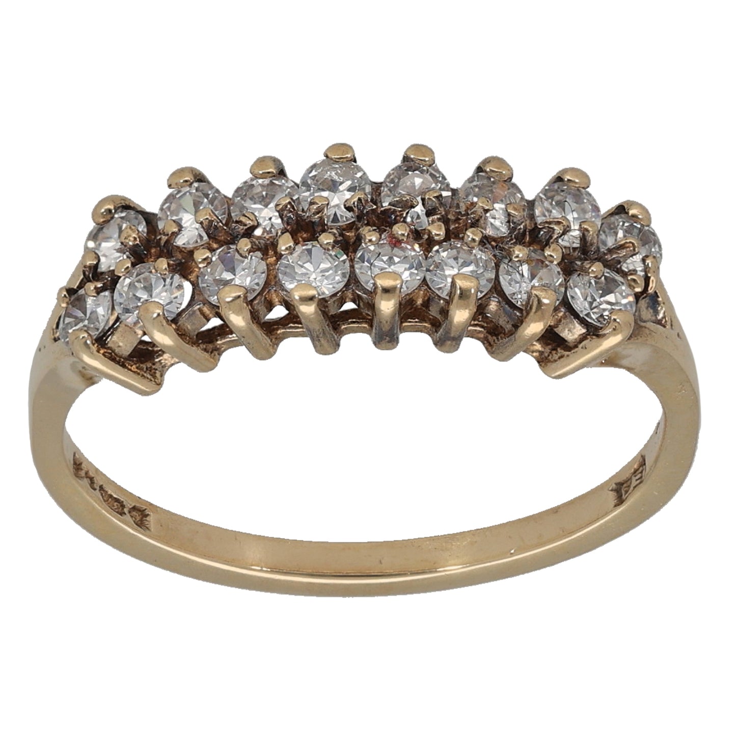9ct Gold Cubic Zirconia Half Eternity Ring Size L