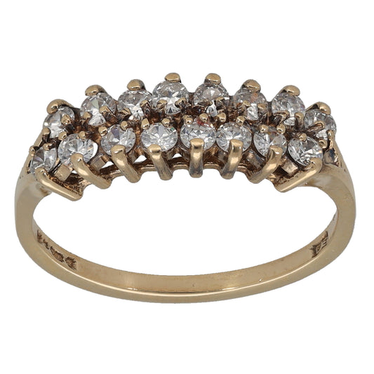 9ct Gold Cubic Zirconia Half Eternity Ring Size L