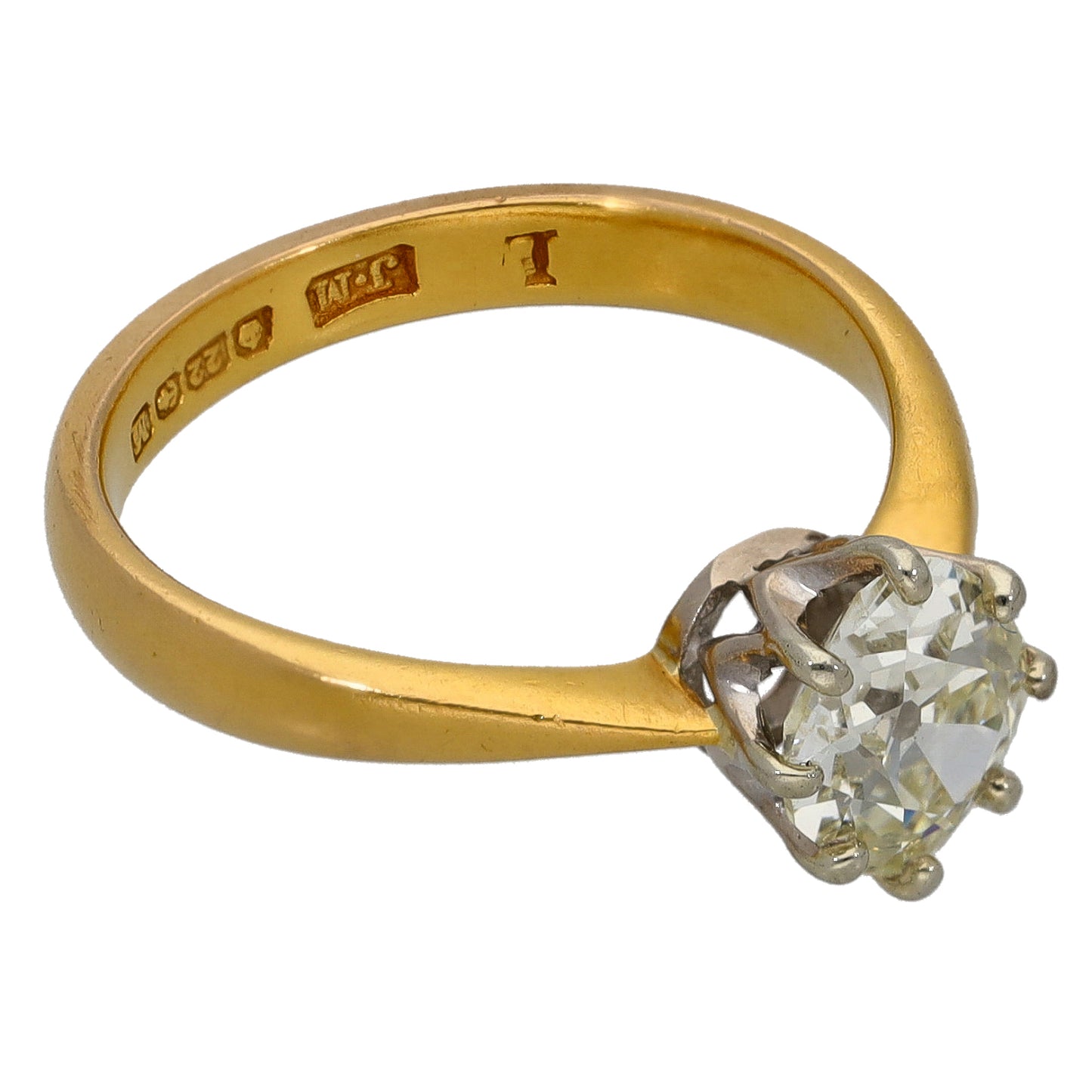 22ct Gold 1.40ct Diamond Solitaire Ring Size L