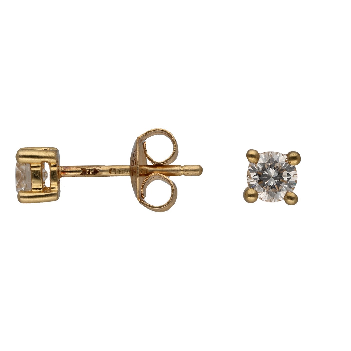 18ct Gold 0.44ct Diamond Solitaire Earrings
