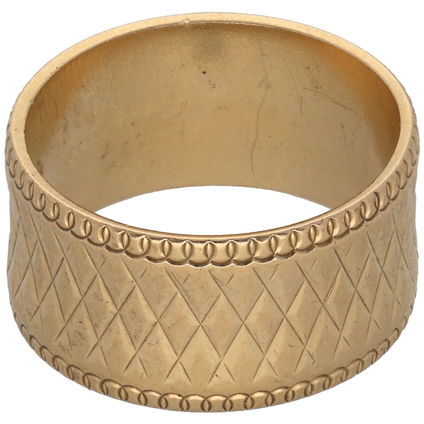 9ct Gold Patterned Wedding Ring Size N