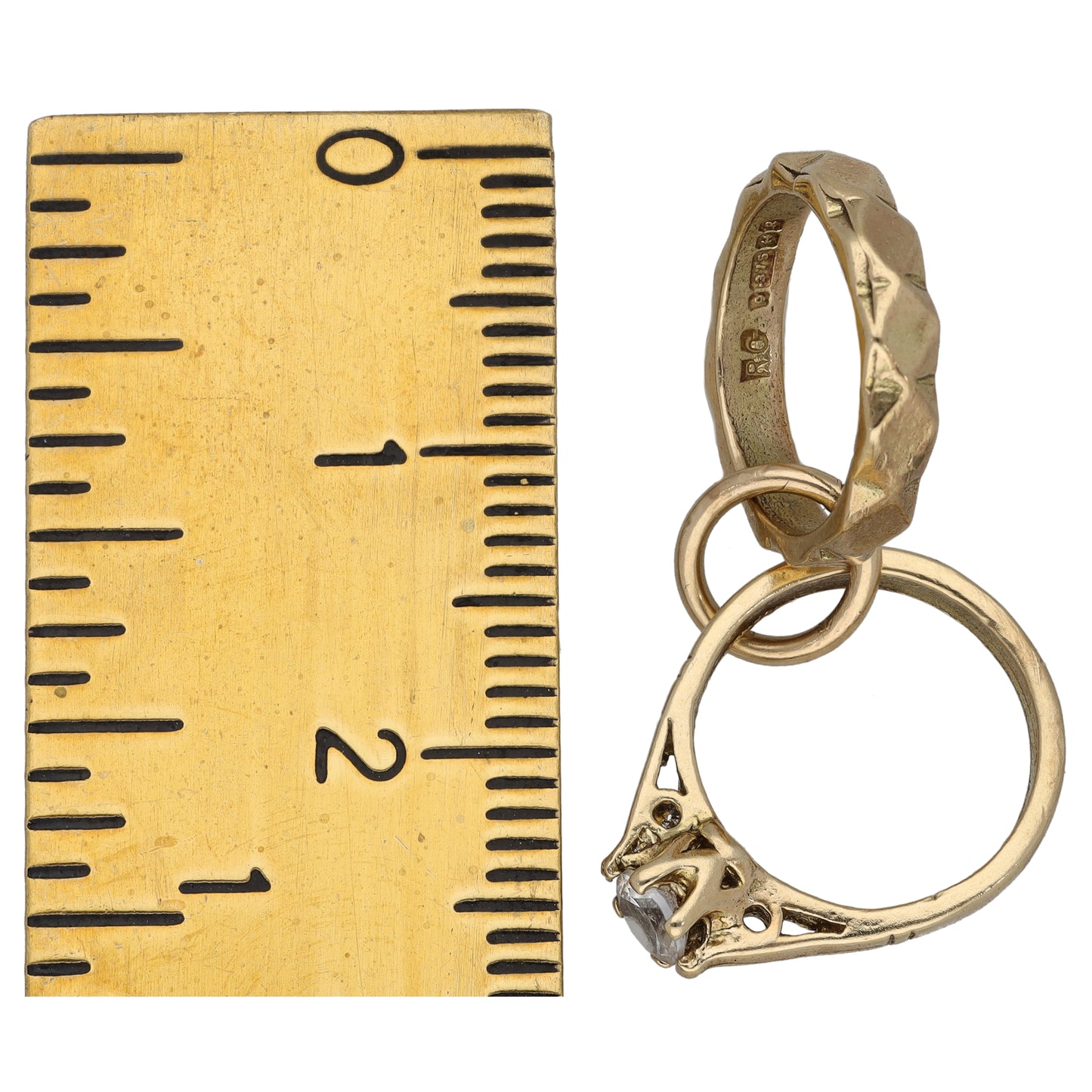 9ct Gold Cubic Zirconia Ring Charm Pendant