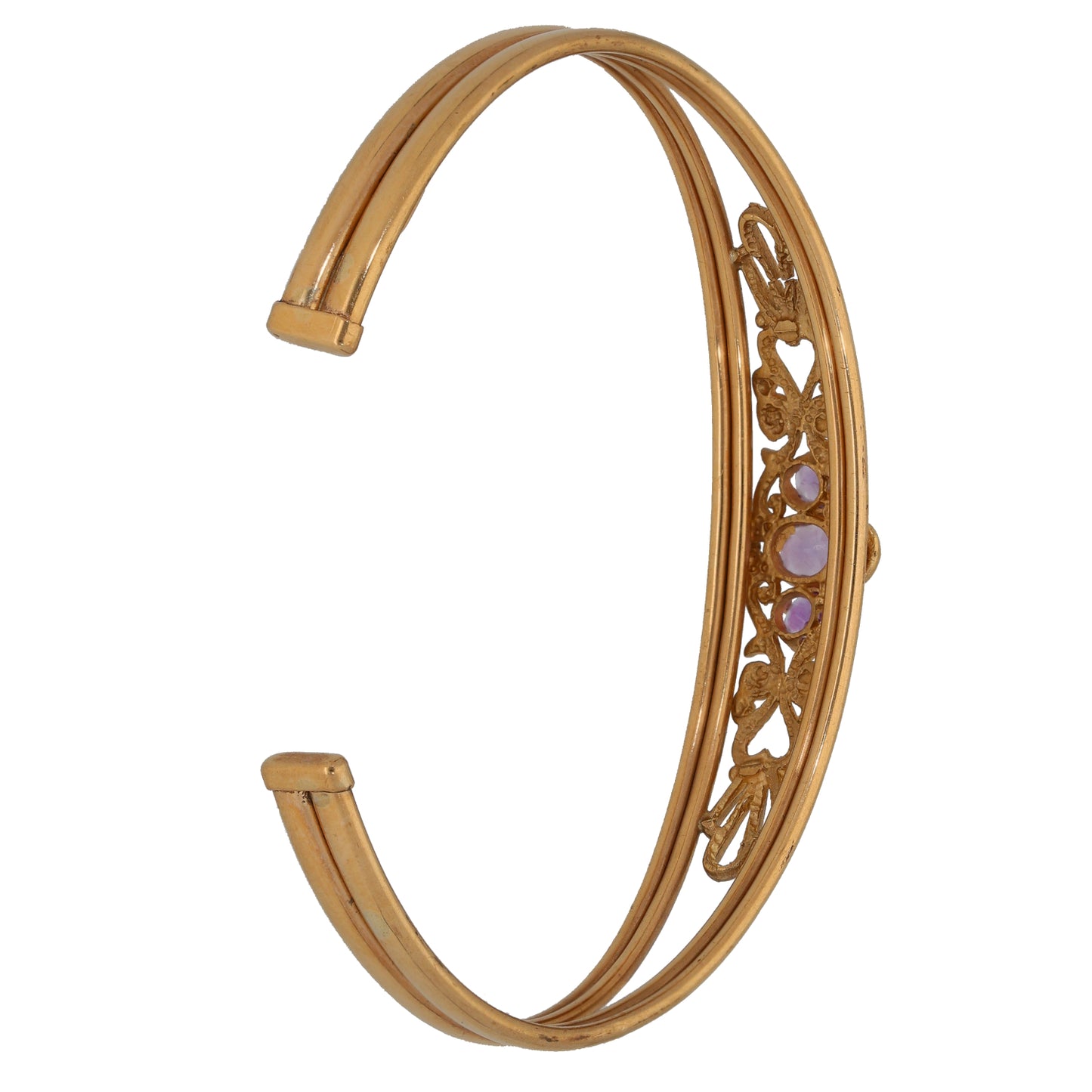 9ct Gold Amethyst Bangle