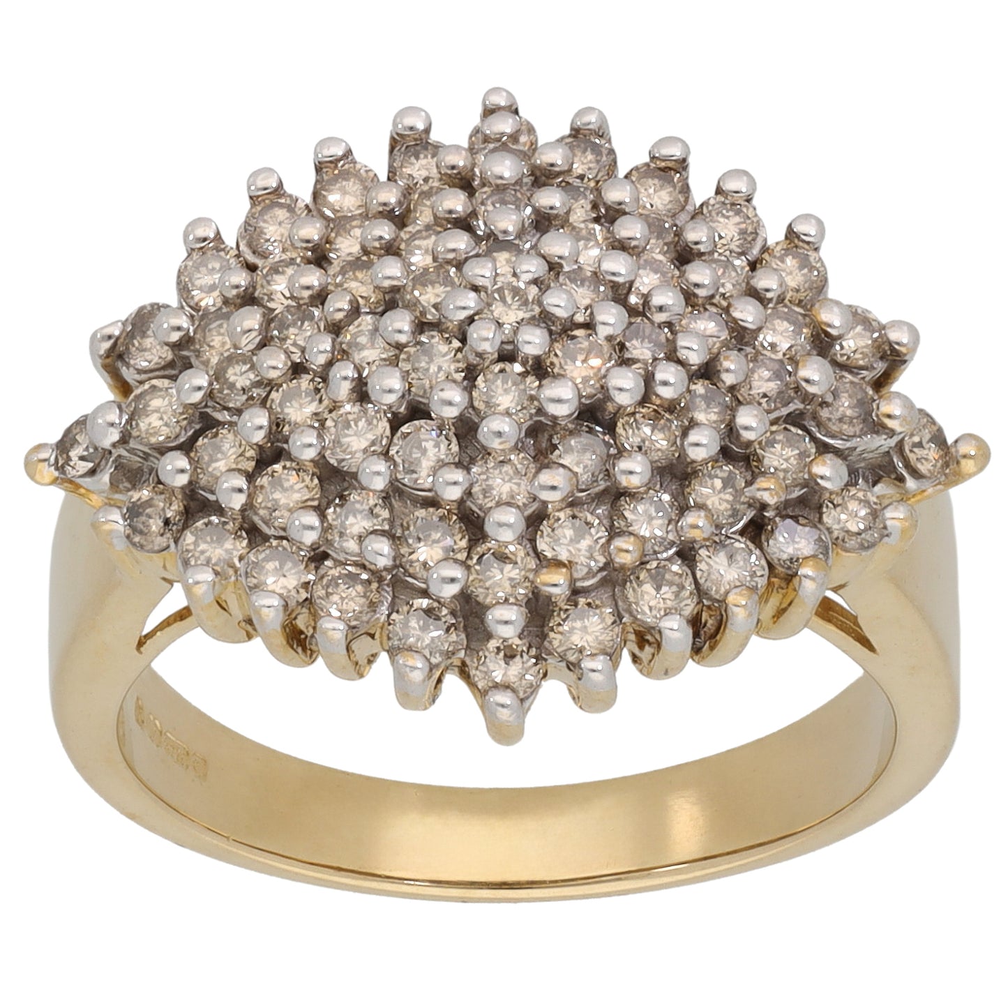 New 9ct Gold 0.99ct Diamond Cluster Ring Sizes L-N