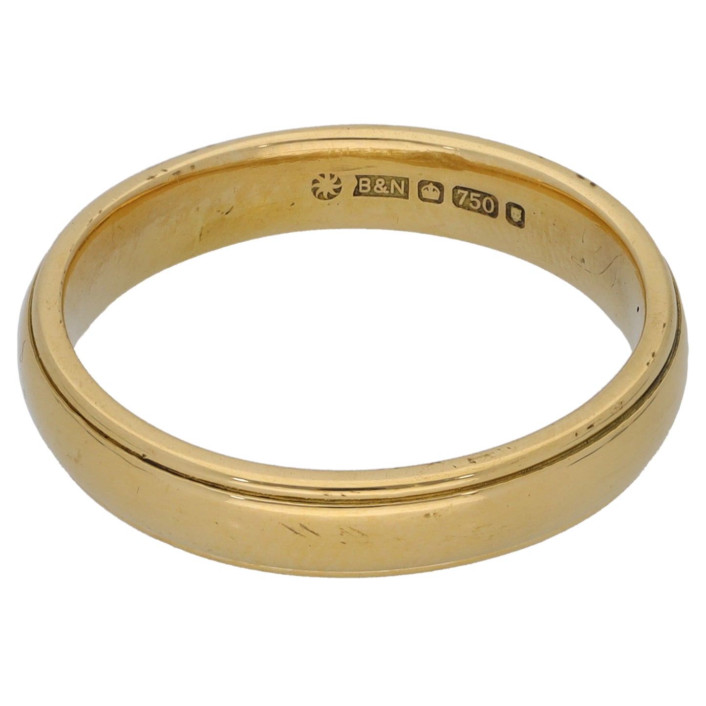18ct Gold Plain Wedding Ring Size N