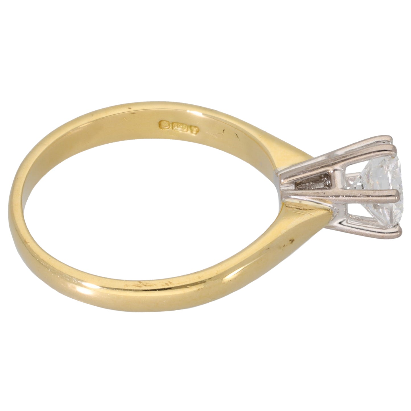 18ct Gold 0.80ct Diamond Solitaire Ring Size N