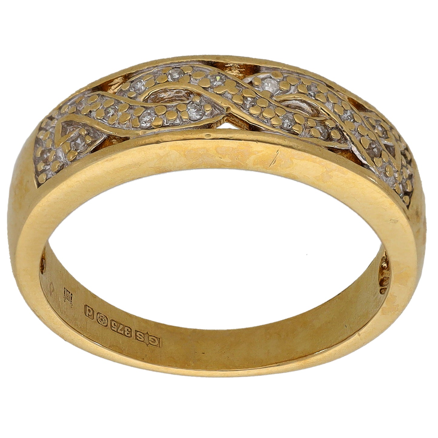 9ct Gold 0.20ct Diamond Alternative Ring Size P