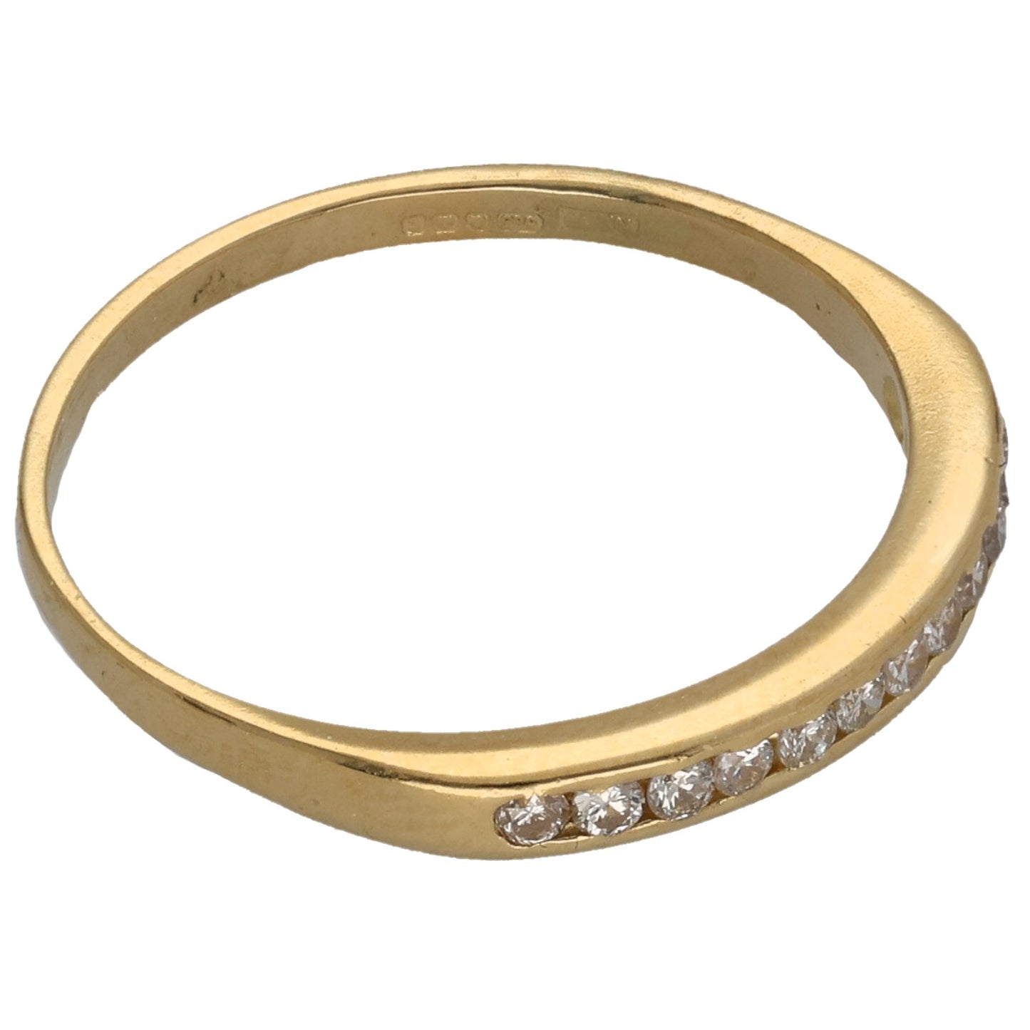 14ct Gold 0.13ct Diamond Half Eternity Ring Size N