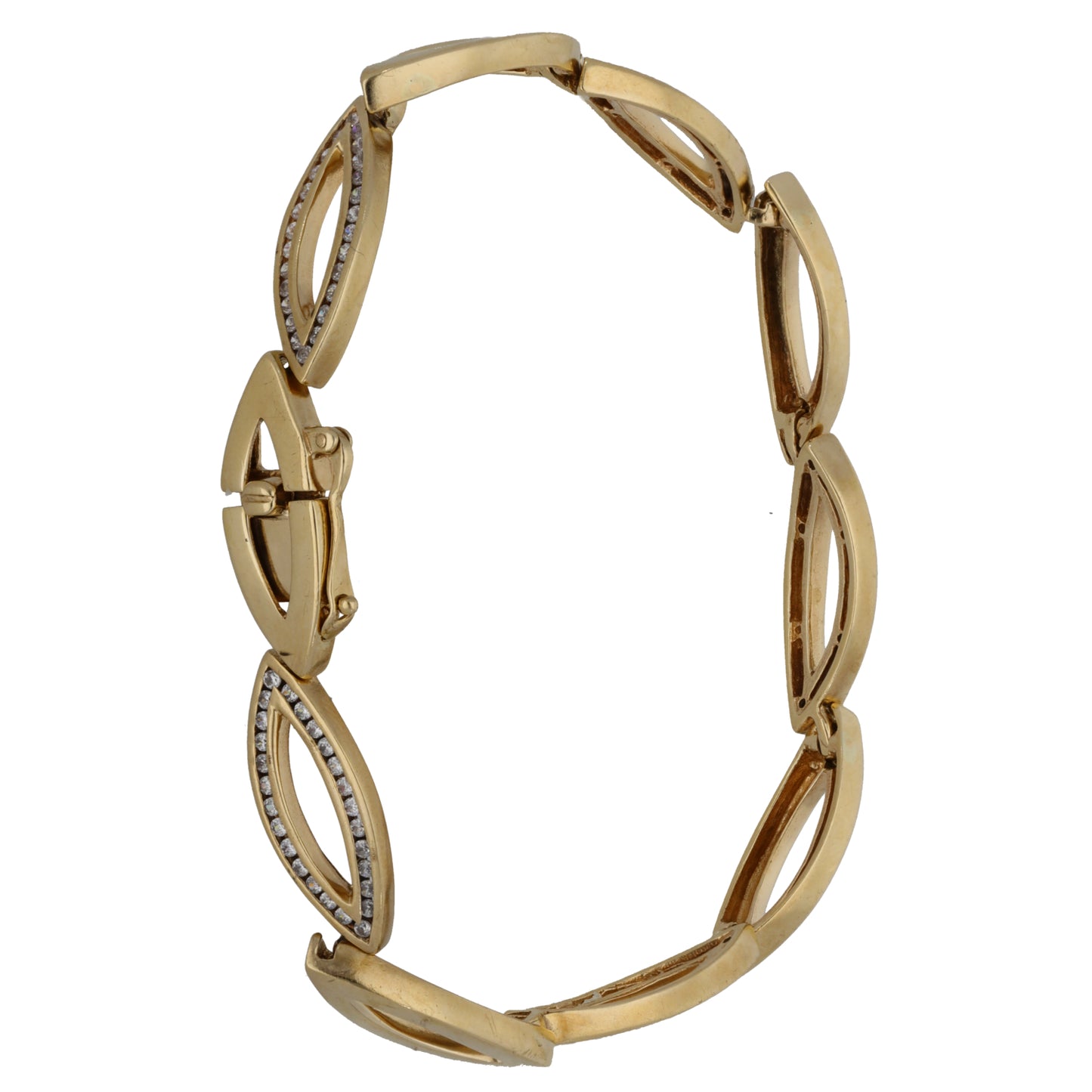 9ct Gold Cubic Zirconia Fancy Stone Set Bracelet