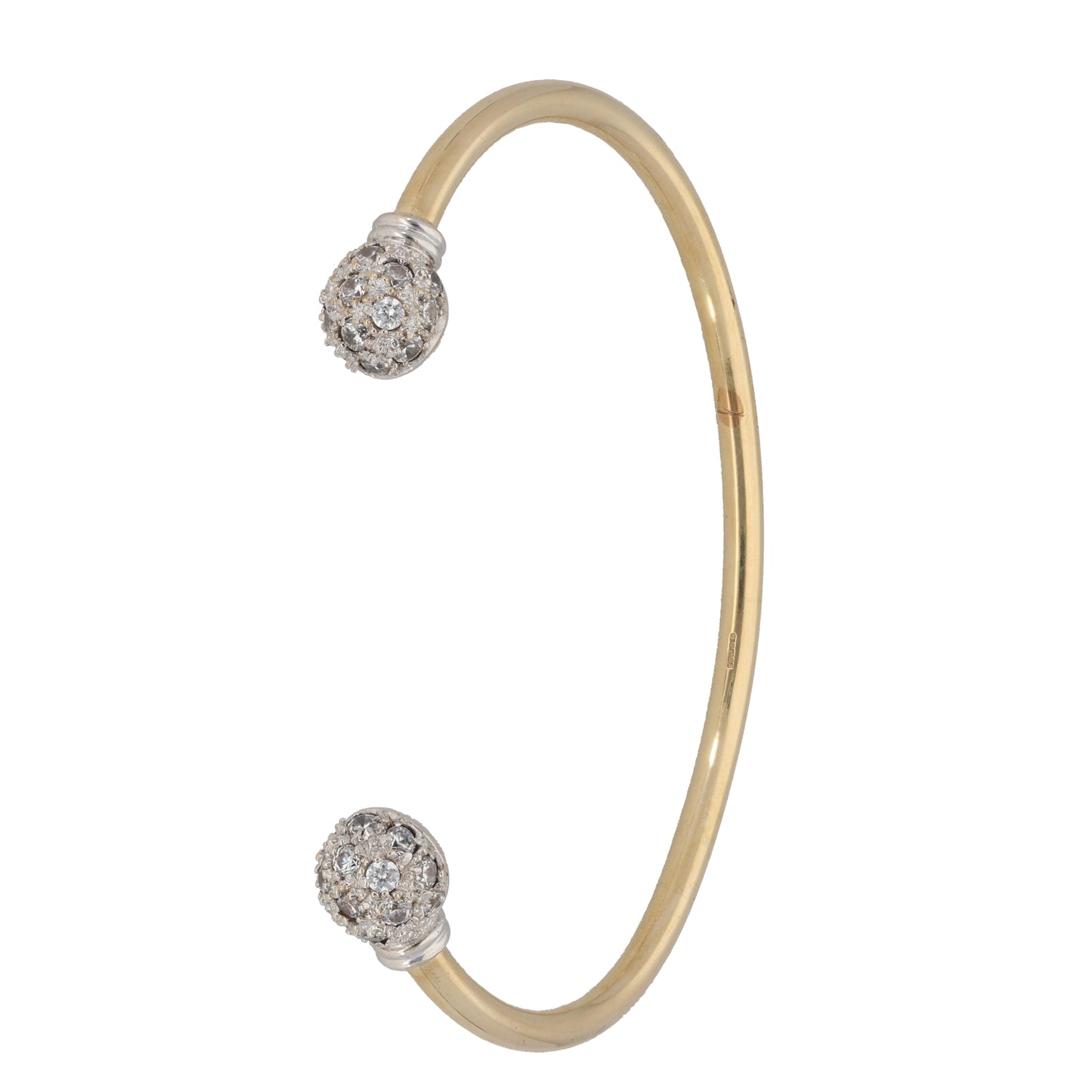 9ct Gold Cubic Zirconia Torque Bangle