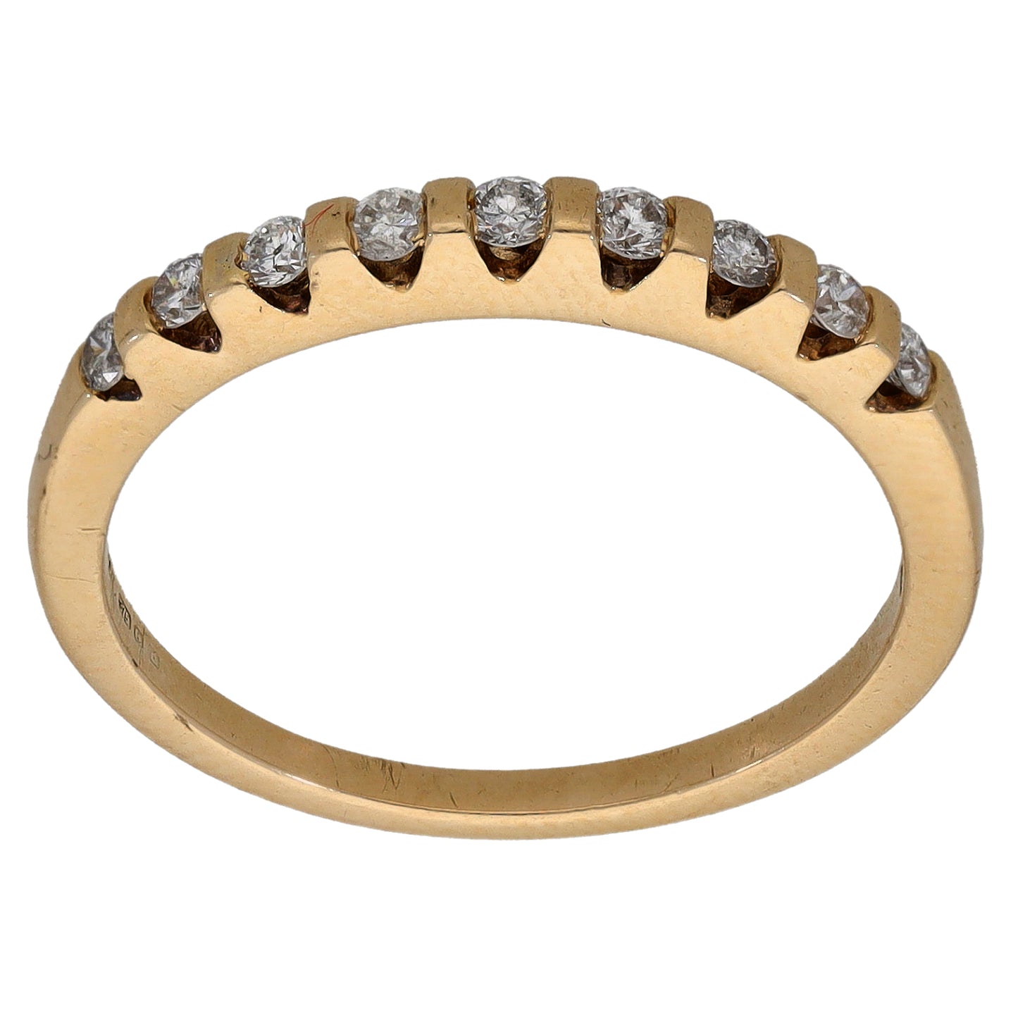 9ct Gold 0.27ct Diamond Half Eternity Ring Size P