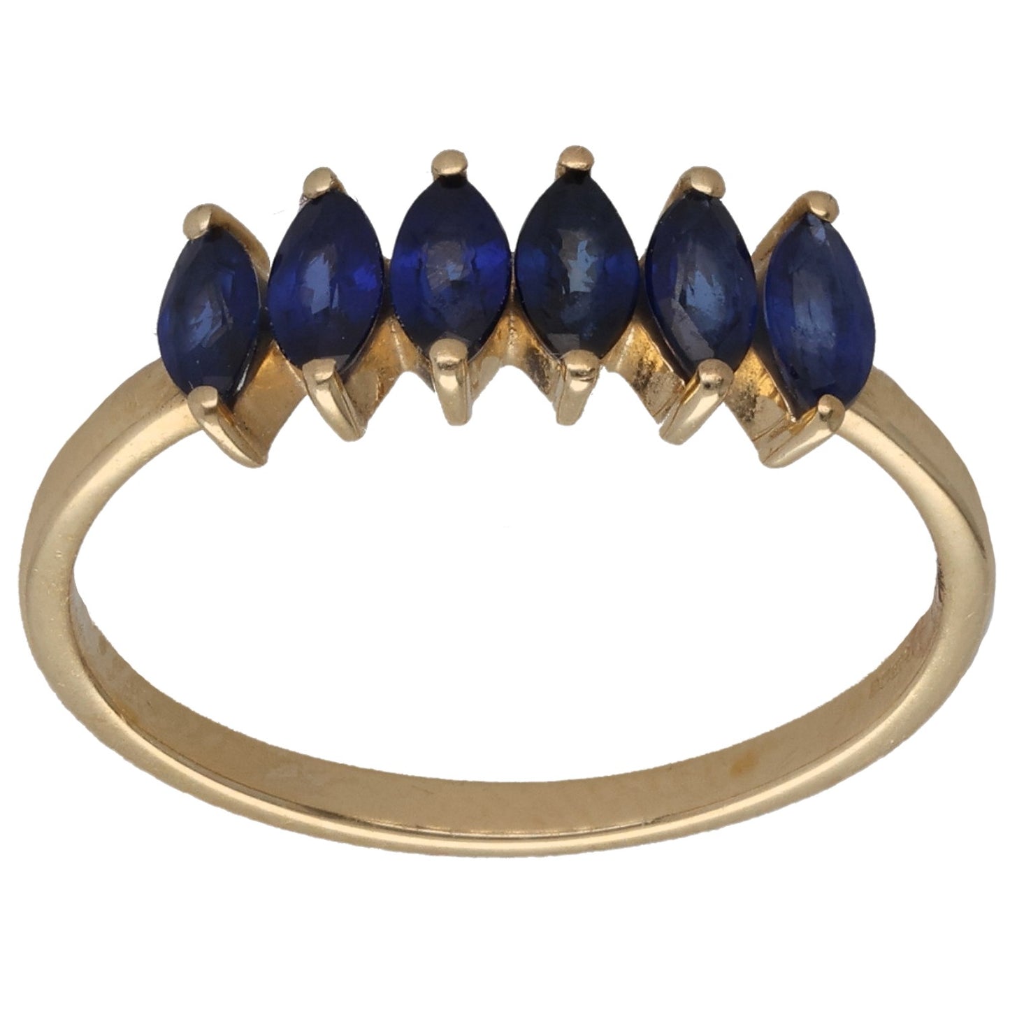 9ct Gold Sapphire Half Eternity Ring Size P