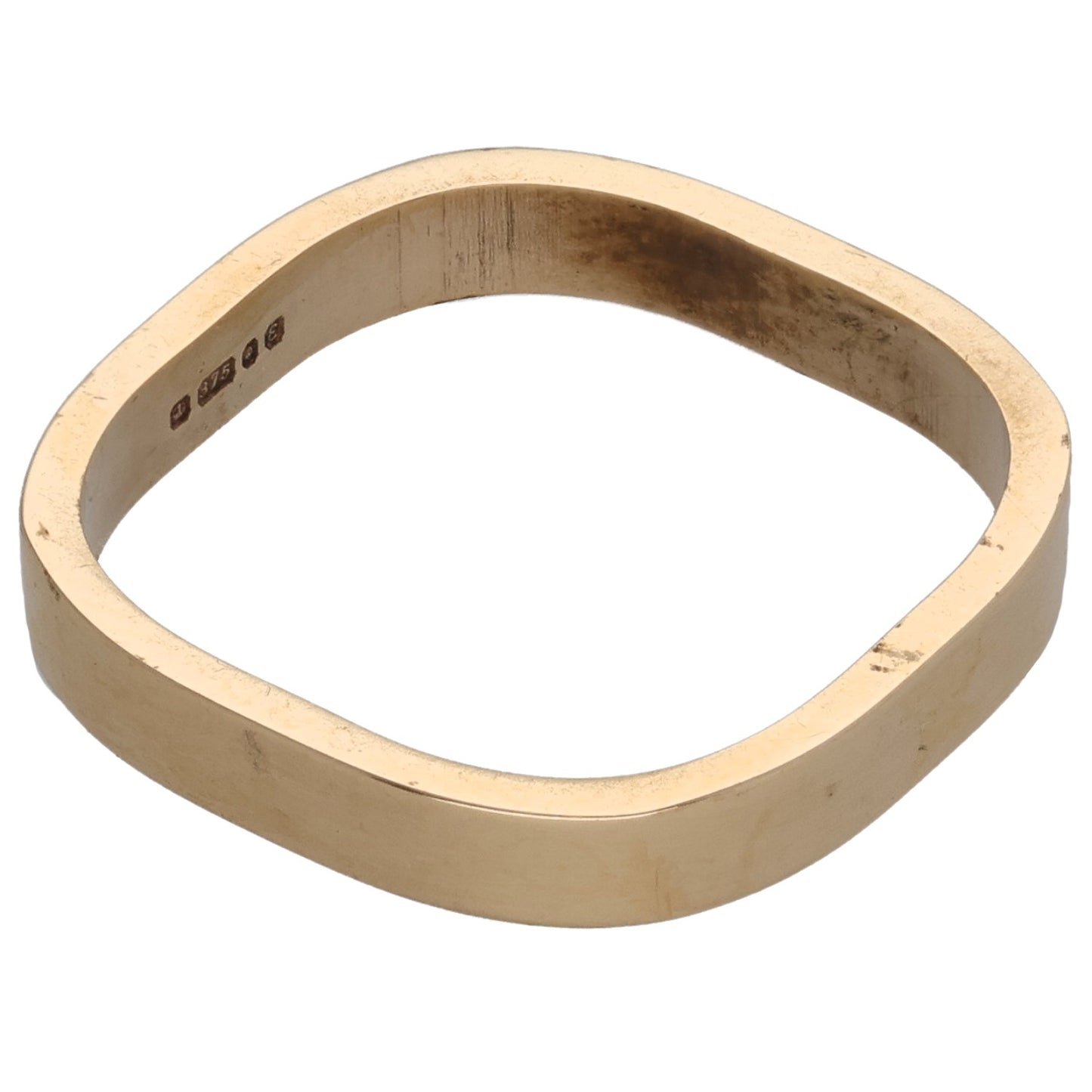 9ct Gold Shaped Wedding Ring Size M