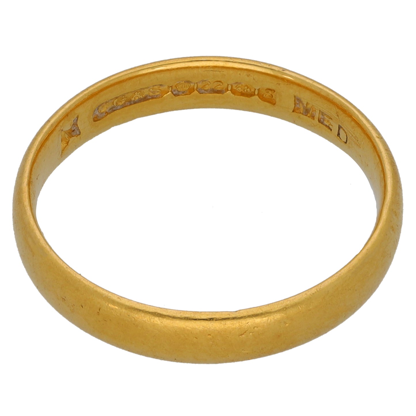 22ct Gold Plain Wedding Ring Size M