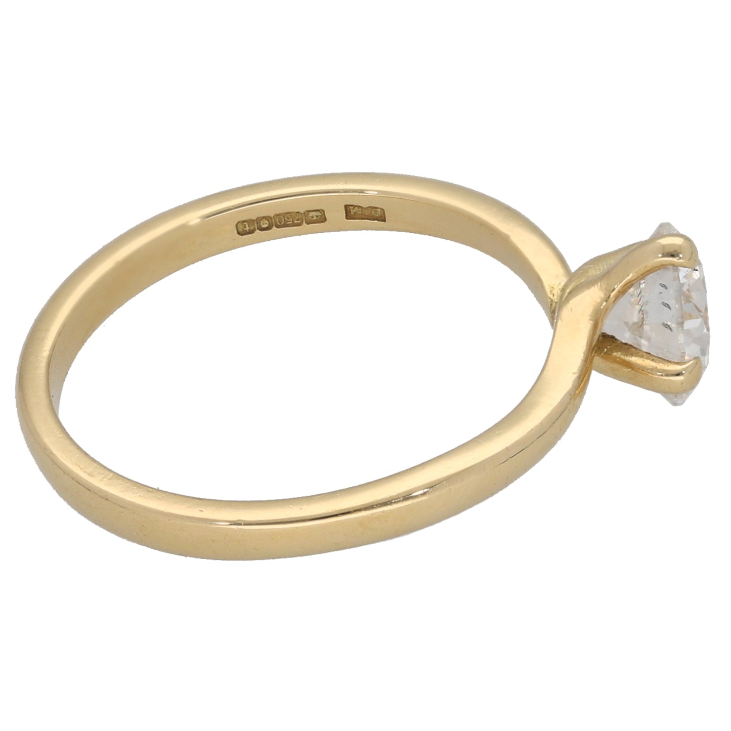 18ct Gold 0.90ct Diamond Solitaire Ring Size L