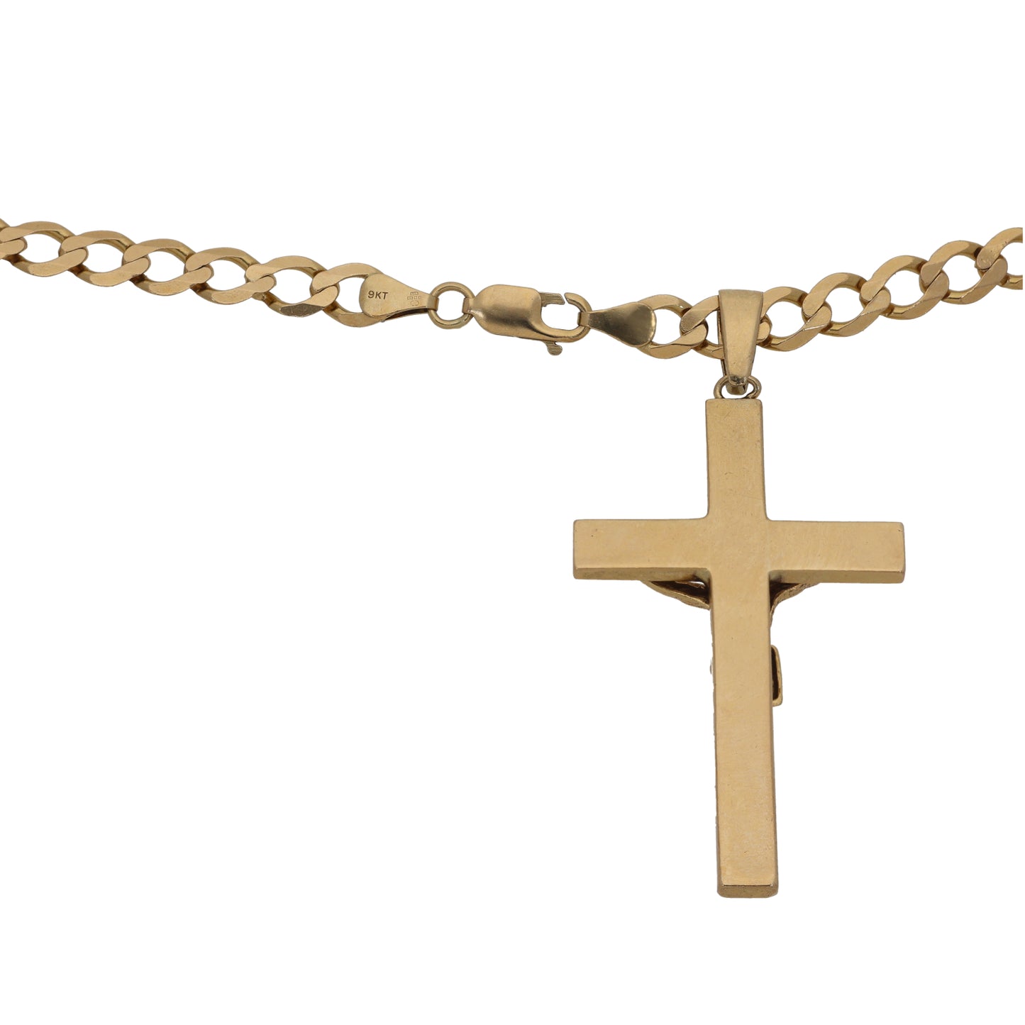 9ct Gold Crucifix Pendant With Chain