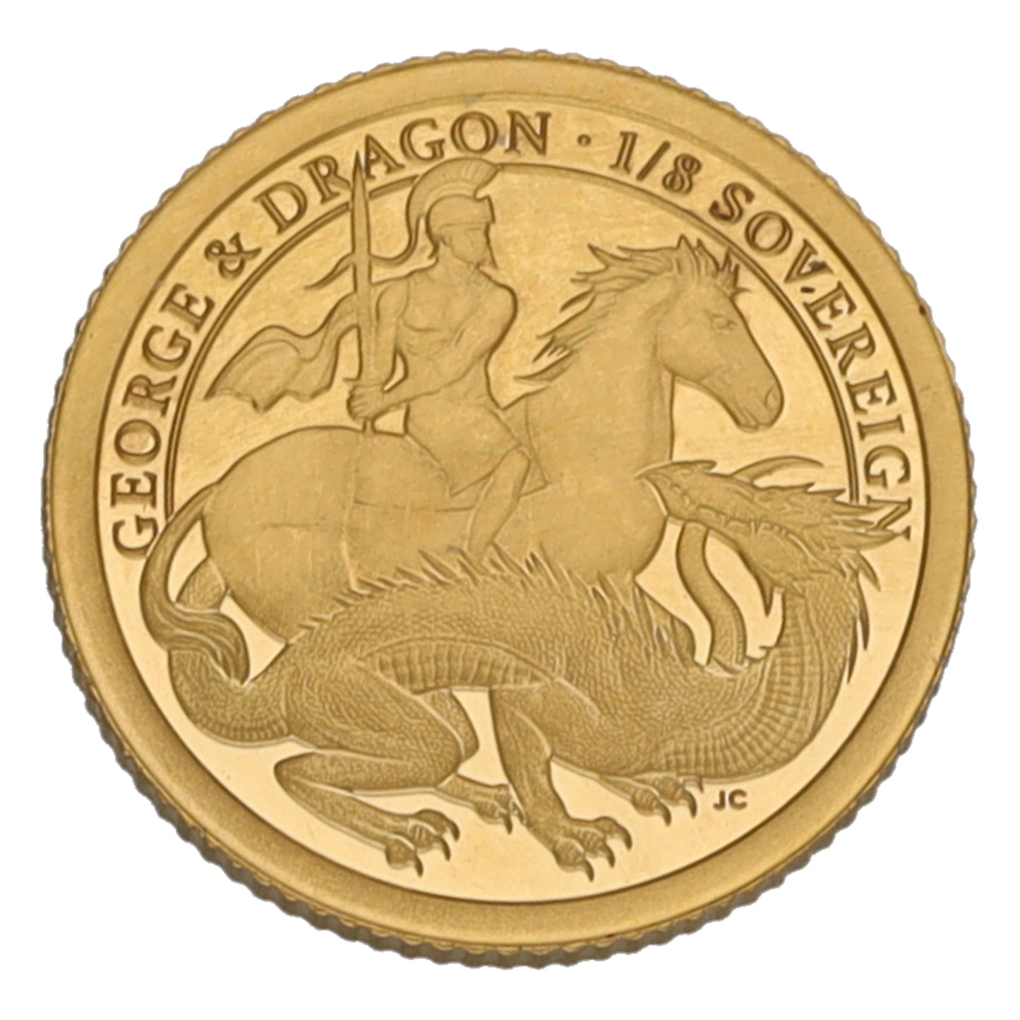 22ct Gold George & Dragon Eighth Sovereign Coin 2021