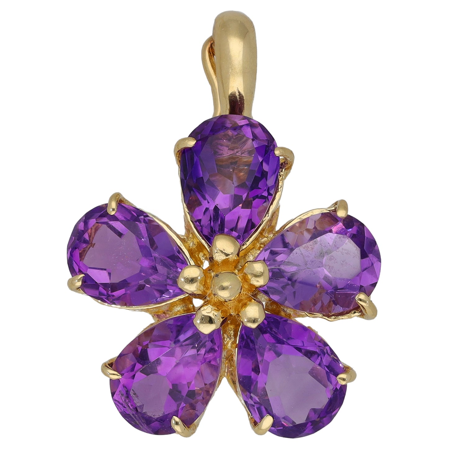 14ct Gold Amethyst Flower Pendant