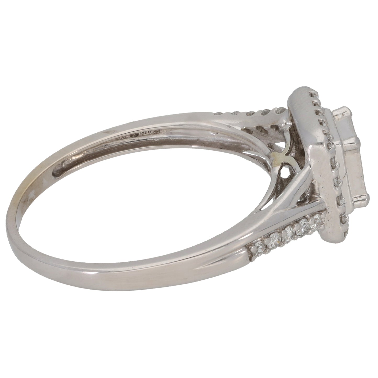 9ct White Gold 0.78ct Diamond Dress/Cocktail Ring Size R