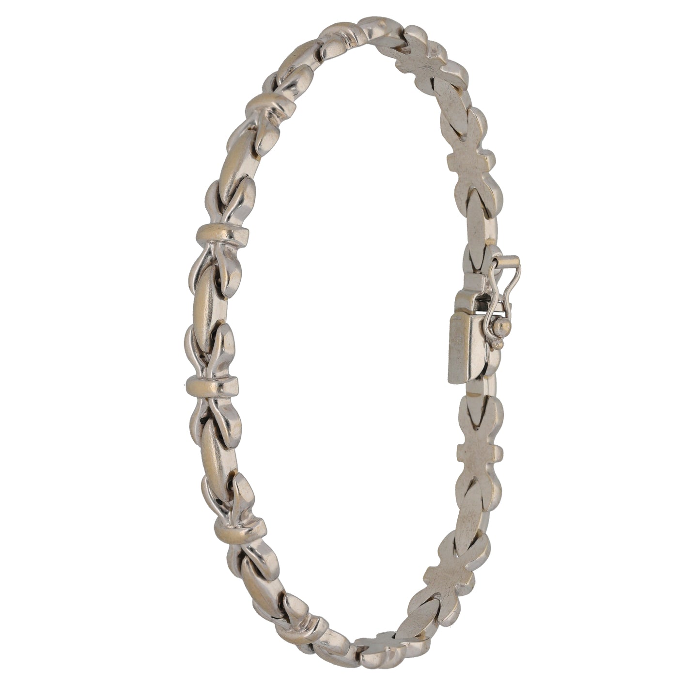 9ct White Gold Hugs & Kisses Bracelet