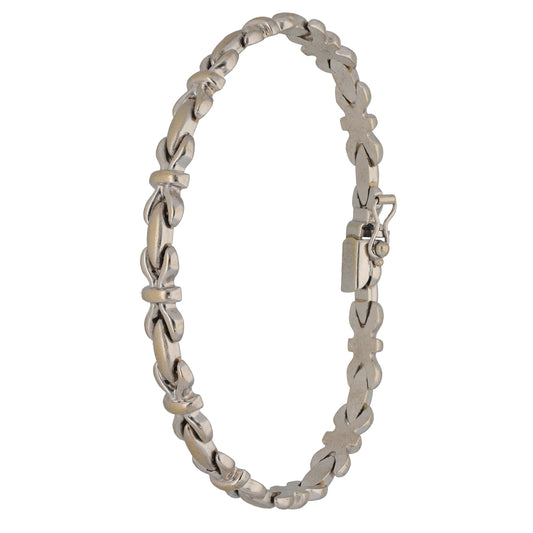 9ct White Gold Hugs & Kisses Bracelet