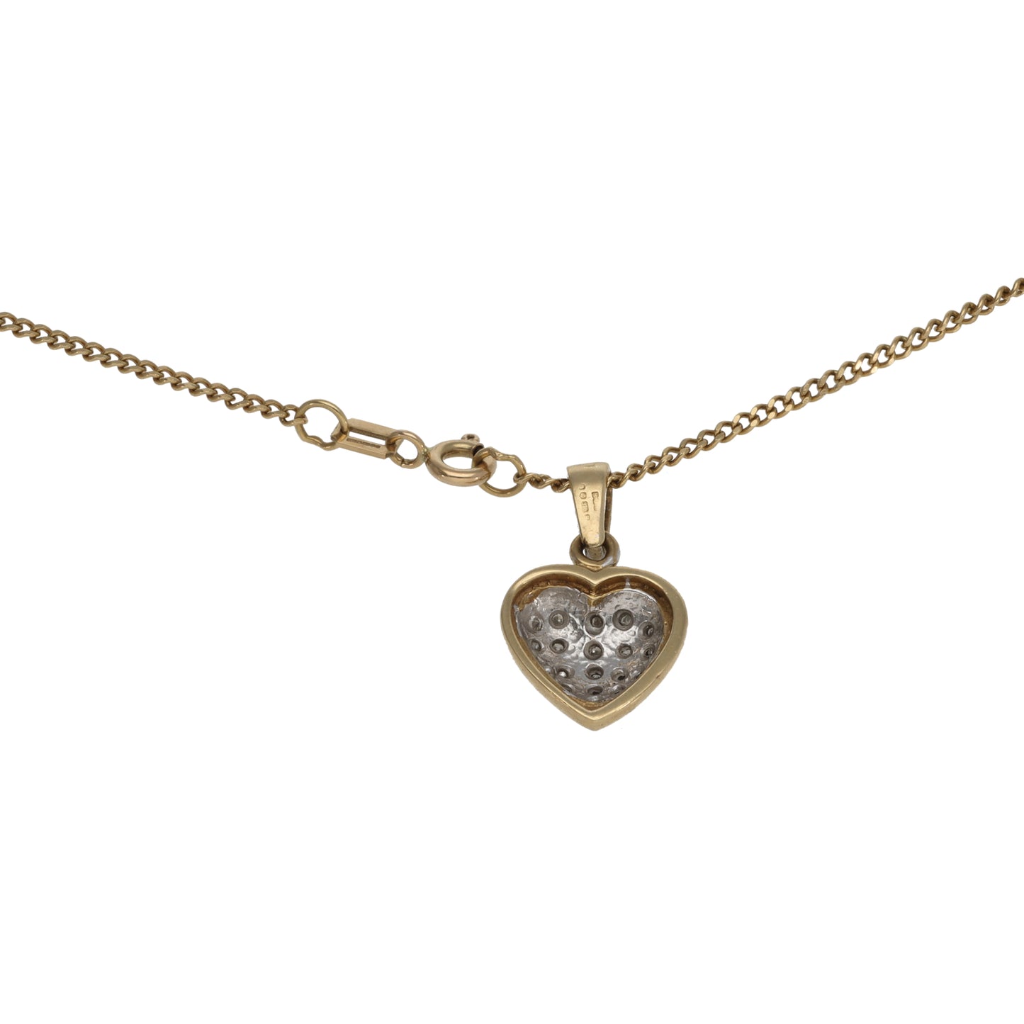 9ct Gold 0.22ct Diamond Heart Pendant With Chain