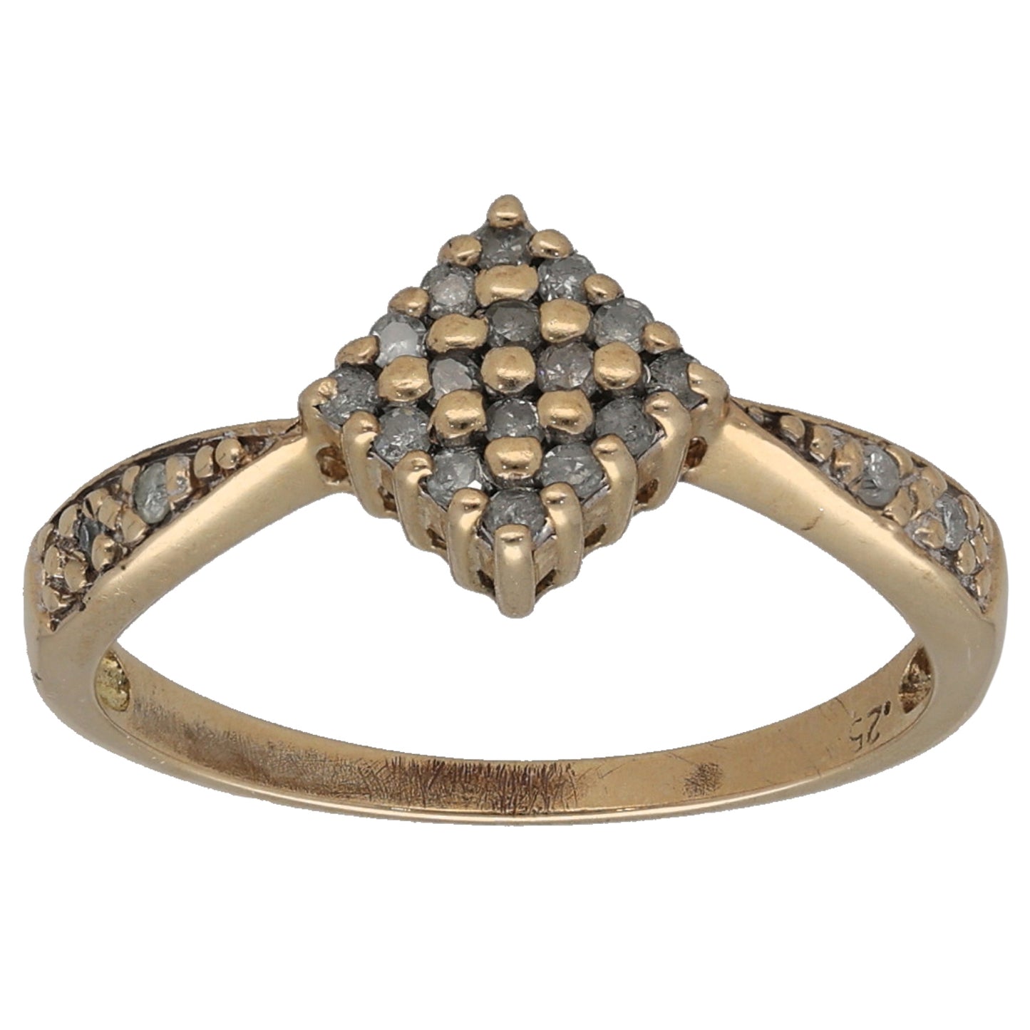 9ct Gold 0.25ct Diamond Cluster Ring Size K