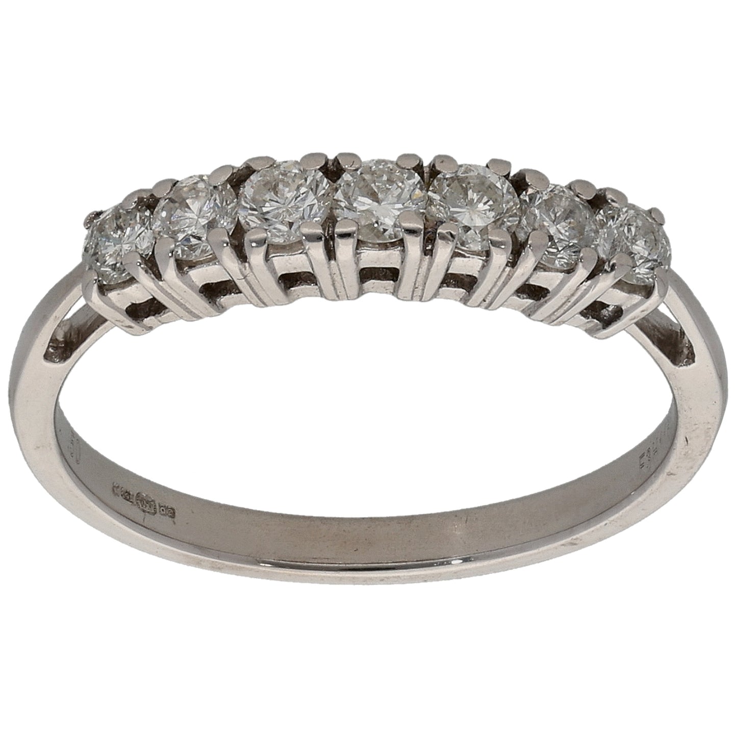 18ct White Gold 0.50ct Diamond Half Eternity Ring Size O