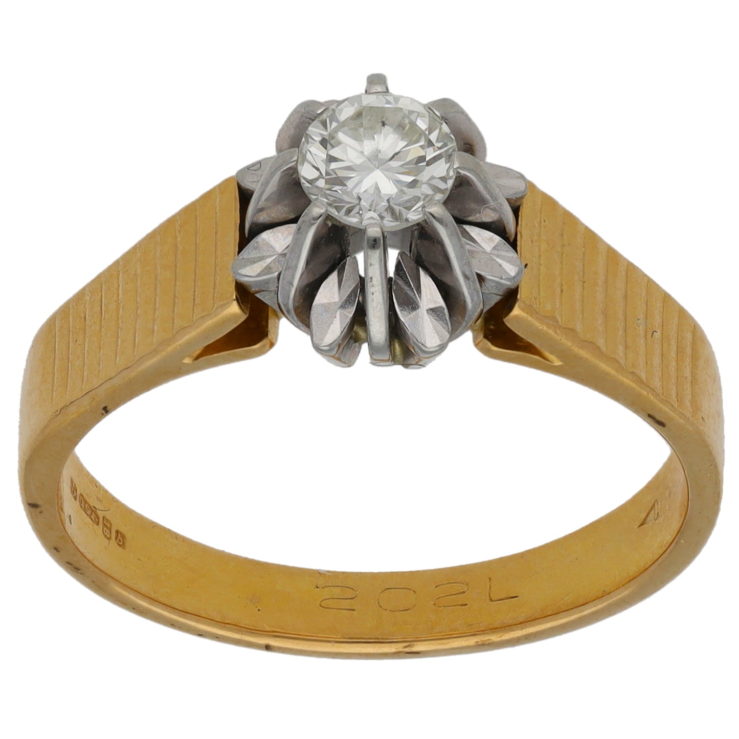 18ct Gold 0.32ct Diamond Solitaire Ring Size P