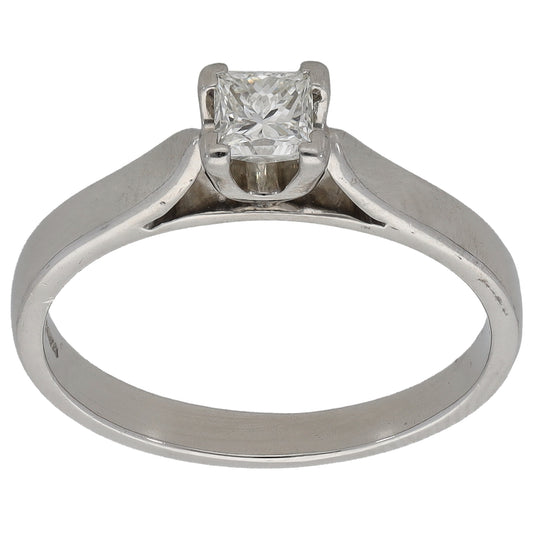 Platinum 0.20ct Diamond Solitaire Ring Size M